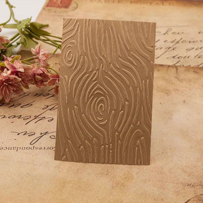 FUGUT 3-D Embossing Folder for Card Making - Plastic Textured Template for DIY Scrapbooking, Paper Crafting and Handmade Art Supplies (3D Tree Wood Grain 8.3 x 5.9 in) - Image 4